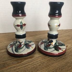 P. Silkotch Art Pottery Twin Candle Holders